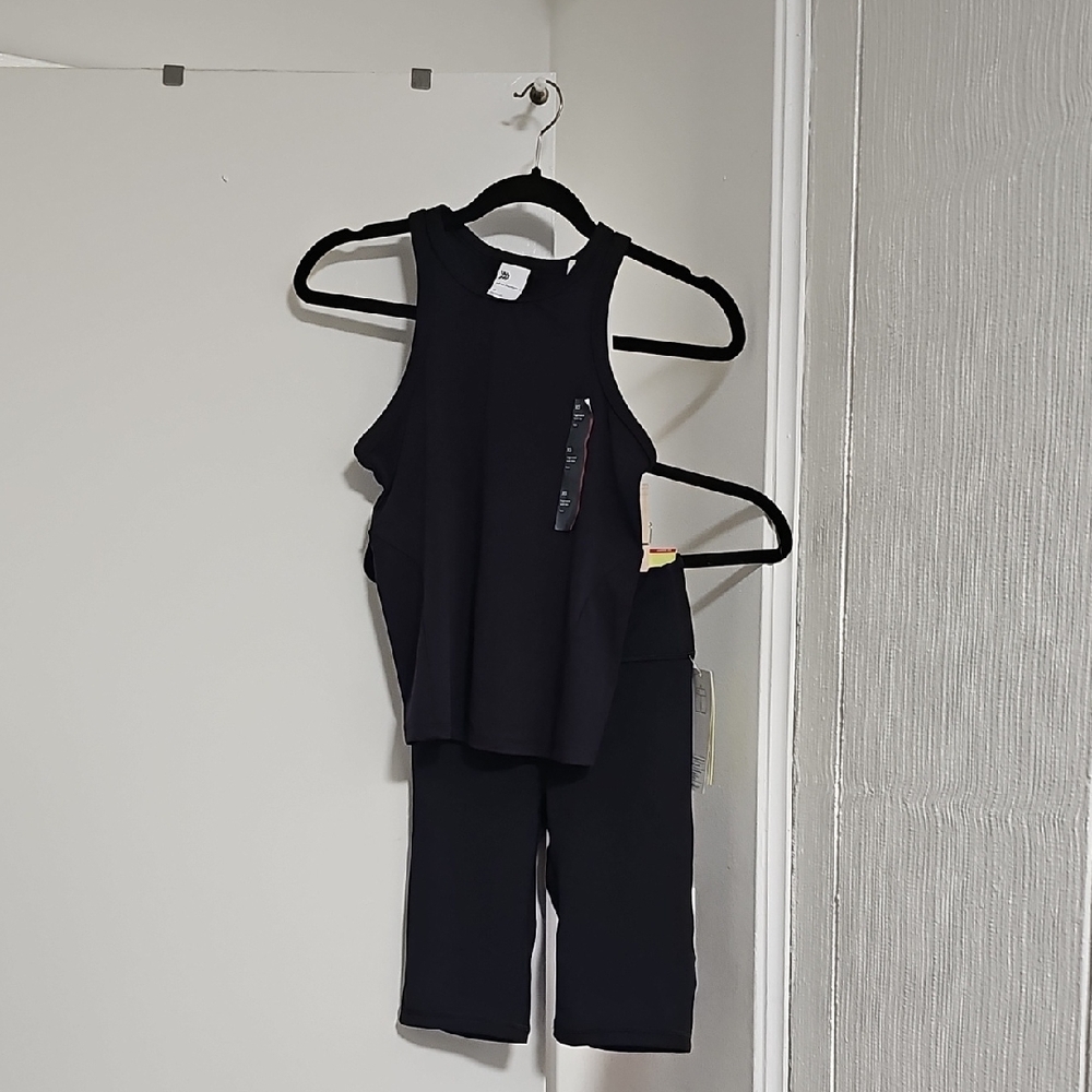 NWT All In Motion Tank & Shorts Set XS Black